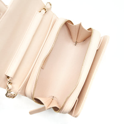Chanel 21K Crossbody Bag Caviar Light Beige L
