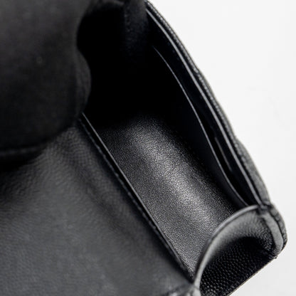 Chanel Mini Top Handle Flap Bag Caviar Black L (Microchip)