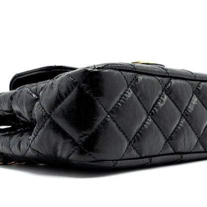 Chanel 23C Small HOBO Bag Shiny Calfskin Black  (Microchip)