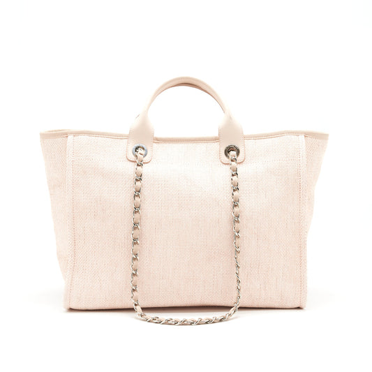 CHANEL DEAUVILLE MM TOTE BAG CANVAS PINK
