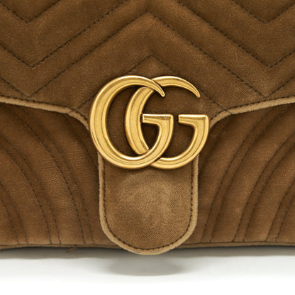 Gucci Marmont bag velvet gold tan
