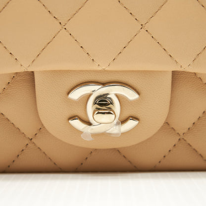 Chanel Mini Rectangular Lambskin Light Beige L