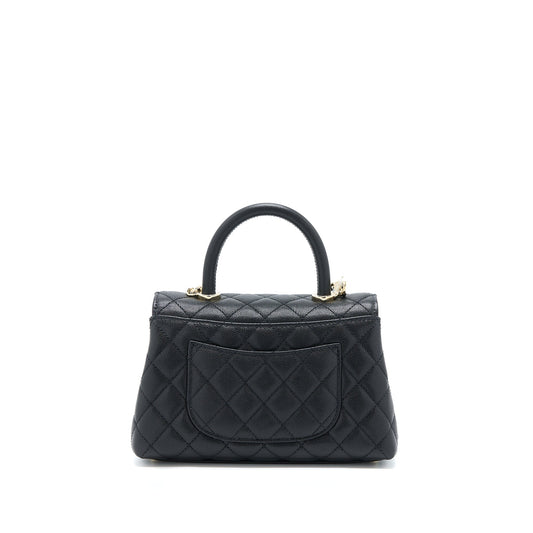 Chanel Small Coco Handle Flap Bag Caviar Black L (Microchip)