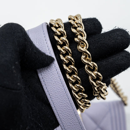 Chanel boy wallet on chain caviar lialic / light purple L (microchip)