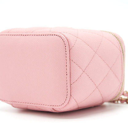 Chanel 22C Mini Vanity With Chain Caviar Pink L
