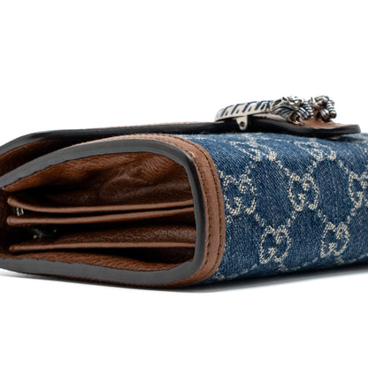 Gucci Dionysus Chain Wallet Bag GG Supreme Denim/Leather Multicolour Hardware