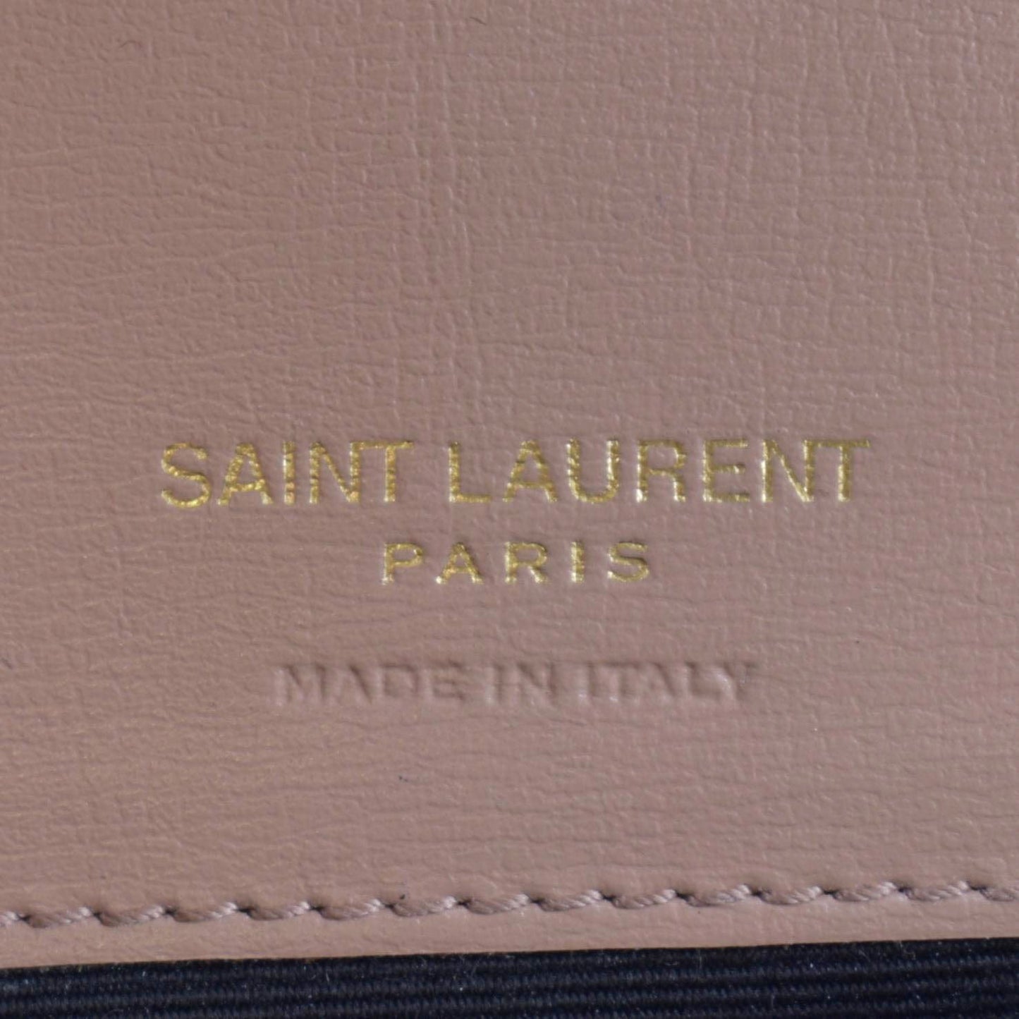 YVES SAINT LAURENT Cassandre Phone Holder Leather Shoulder Bag Dark Beige