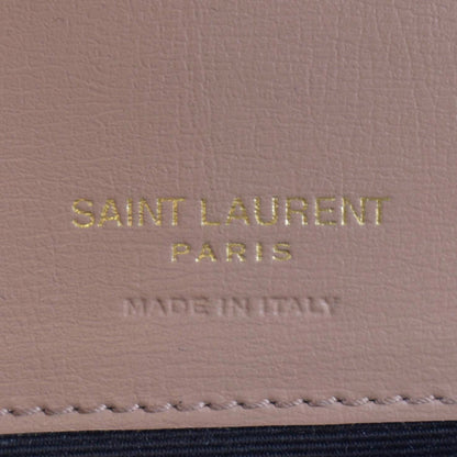 YVES SAINT LAURENT Cassandre Phone Holder Leather Shoulder Bag Dark Beige