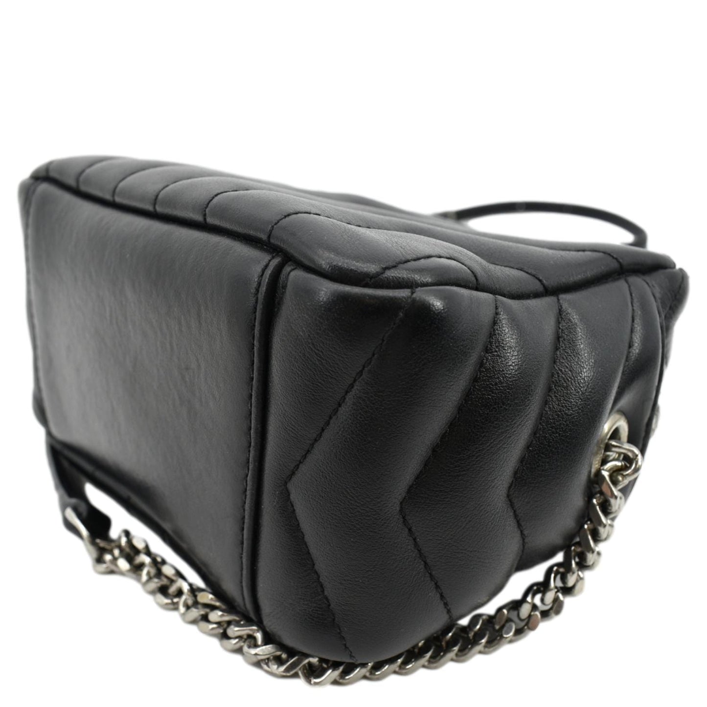 YVES SAINT LAURENT Y Mini Quilted Calfskin Leather Camera Bag Black