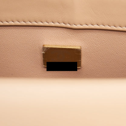 Chanel 21A Small Gold Crush Flap Bag Calfskin Beige