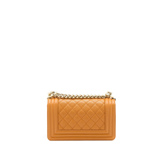 Chanel Small Boy Bag Caviar 21A NC630 Caramel L (Microchip)