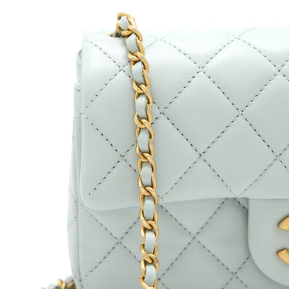 Chanel 23C Pearl Crush Mini Rectangular Lambskin Light Grey Brushed  (Microchip)