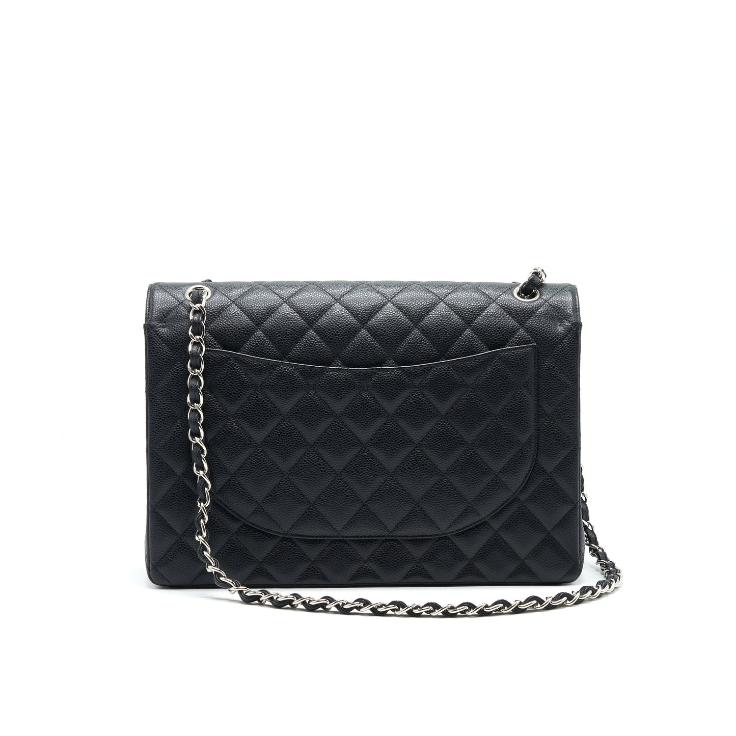 CHANEL CAVIER CLASSIC MAXI DOUBLE FLAP BAG BLACK