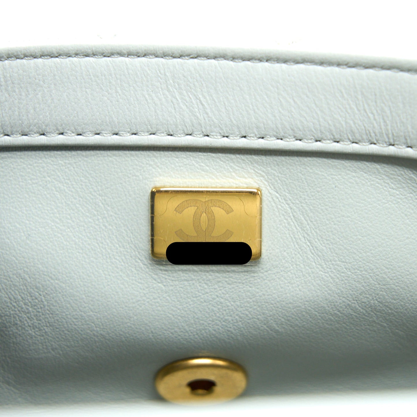 Chanel 23C Pearl Crush Mini Rectangular Lambskin Light Grey Brushed  (Microchip)