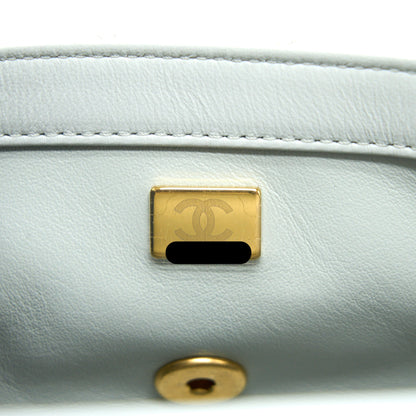 Chanel 23C Pearl Crush Mini Rectangular Lambskin Light Grey Brushed  (Microchip)