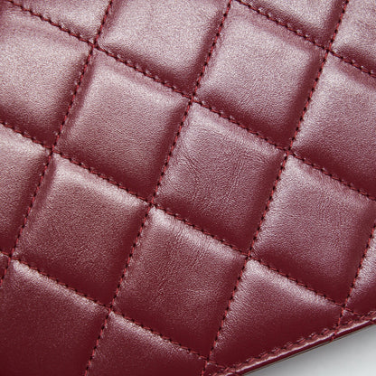 Chanel 21A Medium Gold Crush Flap Bag Calfskin NC635 Burgundy