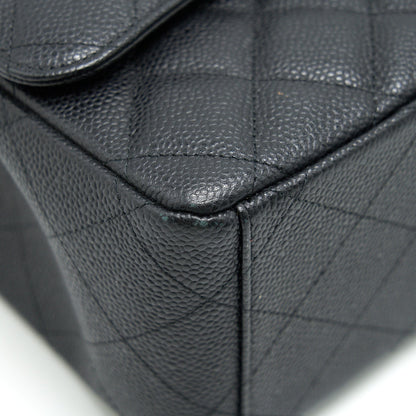 CHANEL CAVIER CLASSIC MAXI DOUBLE FLAP BAG BLACK