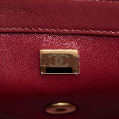Chanel 21A Medium Gold Crush Flap Bag Calfskin NC635 Burgundy