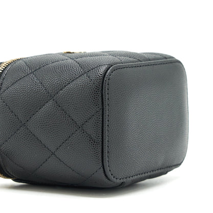 Chanel 22C Mini Vanity With Chain Caviar Black L