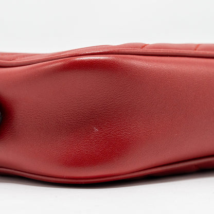 Gucci GG Marmont Matelasse Camera Bag Red Leather Red