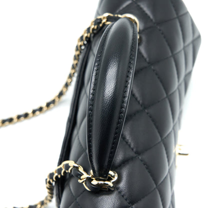 Chanel Top Handle Mini Rectangular Flap Bag Lambskin Black L (Microchip)