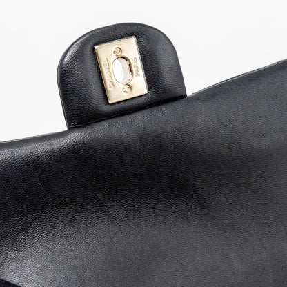 CHANEL MINI RECTANGULAR FLAP BAG LAMBSKIN BLACK L (MICROCHIP)