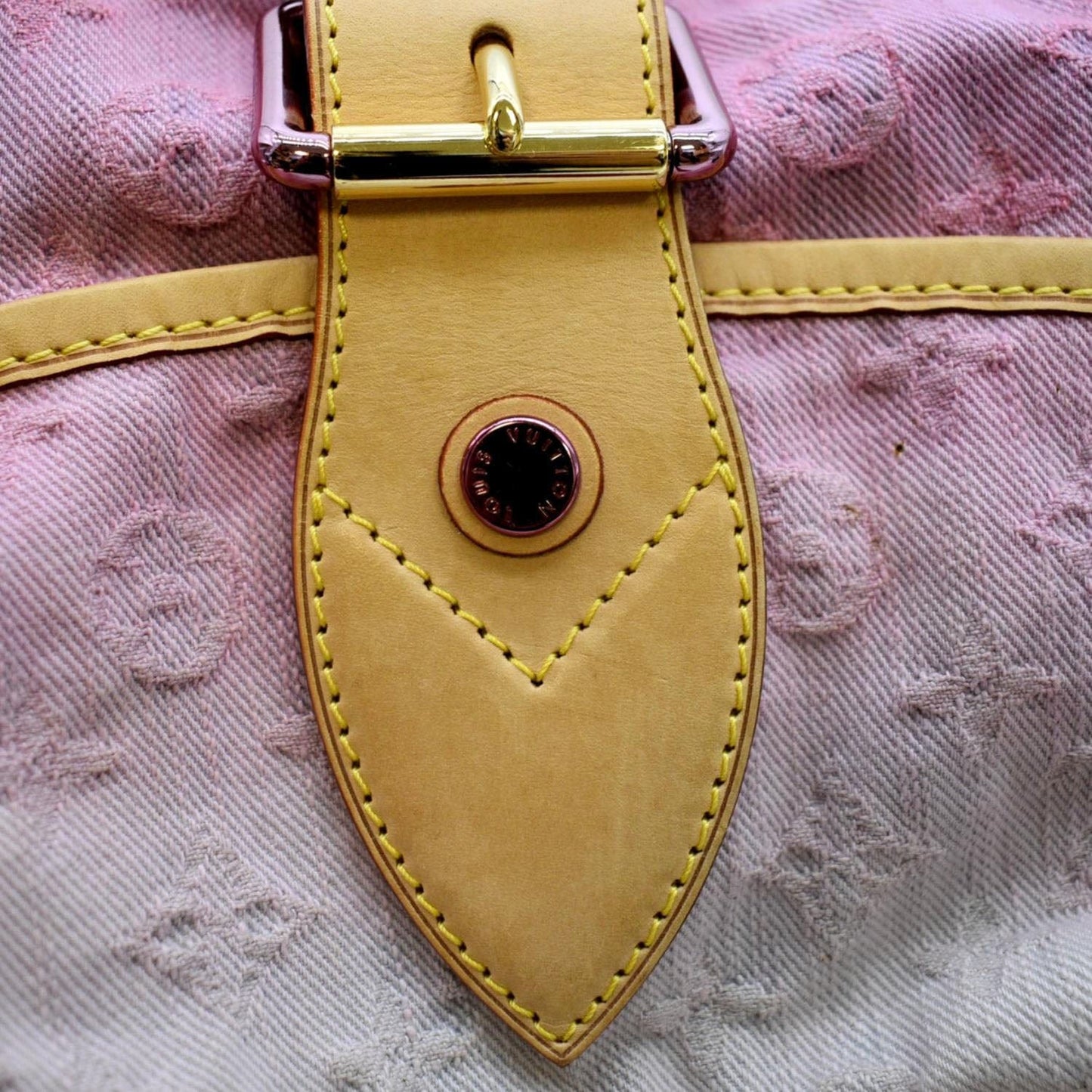 LOUIS VUITTON Sunshine Monogram Denim Canvas Shoulder Bag Rose
