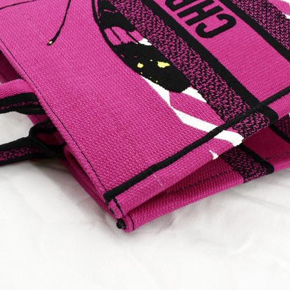 CHRISTIAN DIOR Butterfly Book Canvas Tote bag Pink