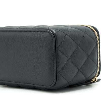 Chanel 22P Long Vanity With Logo Chain Caviar Black L