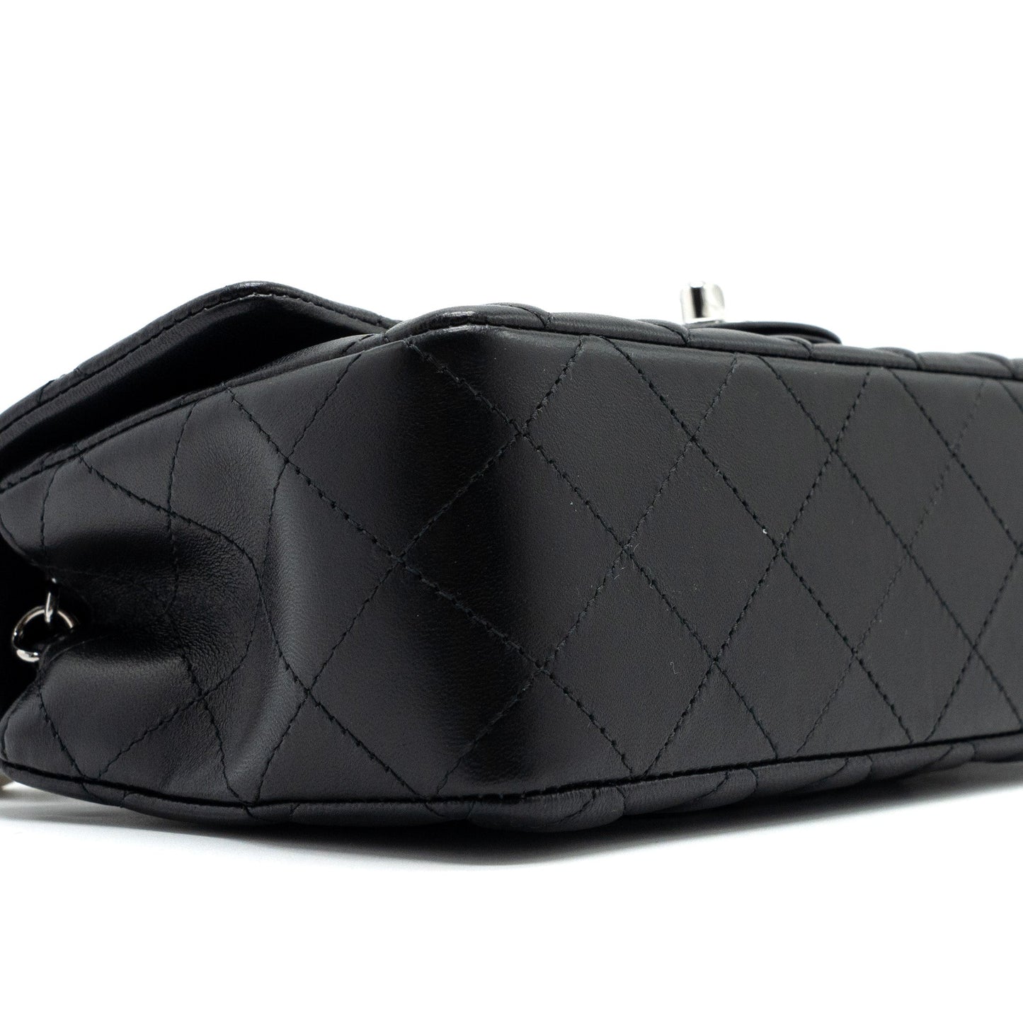 Chanel mini rectangular flap bag lambskin black  (Microchip)