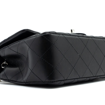 Chanel mini rectangular flap bag lambskin black  (Microchip)