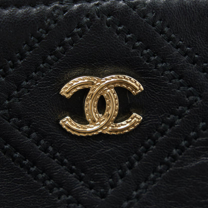 Chanel Quilted Pouch with Tassel Black L