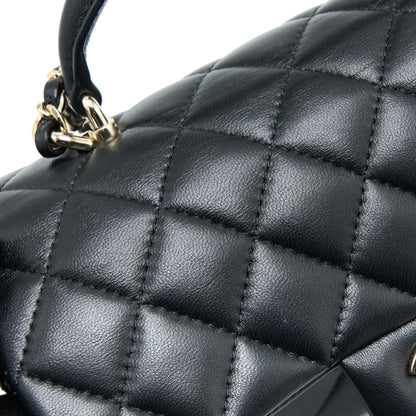 Chanel Top Handle Mini Rectangular Flap Bag Lambskin Black L (Microchip)