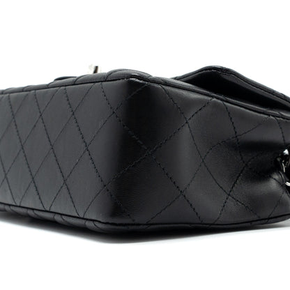 Chanel mini rectangular flap bag lambskin black  (Microchip)