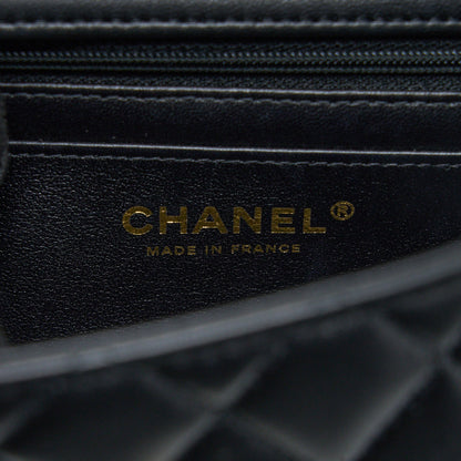 Chanel Top Handle Mini Rectangular Flap Bag Lambskin Black L (Microchip)