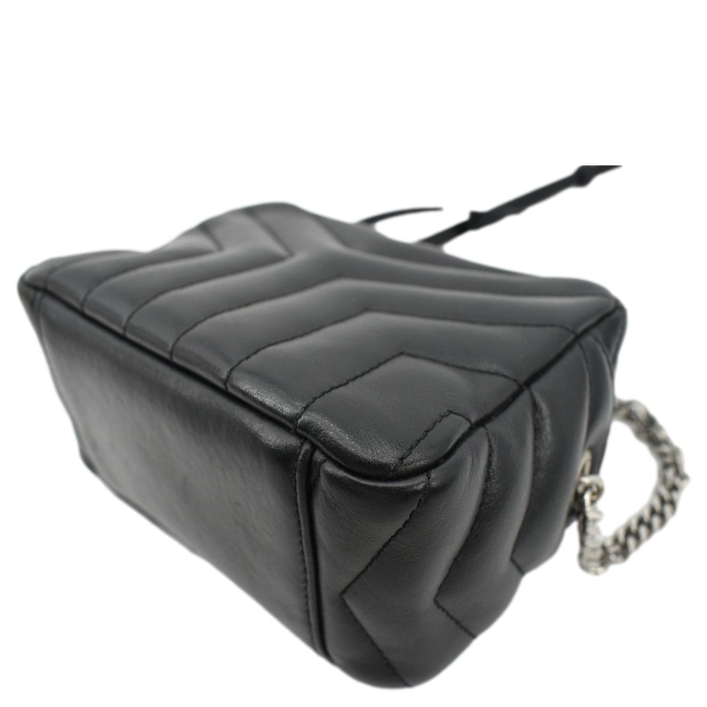 YVES SAINT LAURENT Y Mini Quilted Calfskin Leather Camera Bag Black