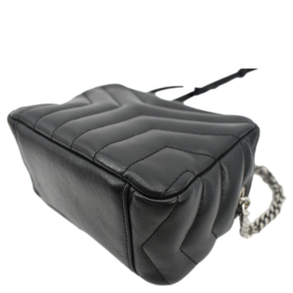 YVES SAINT LAURENT Y Mini Quilted Calfskin Leather Camera Bag Black