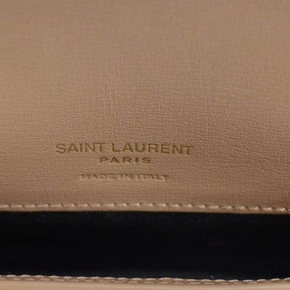 YVES SAINT LAURENT Cassandre Phone Holder Leather Shoulder Bag Dark Beige