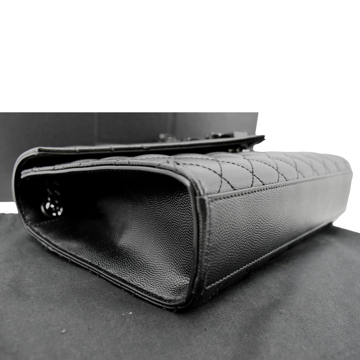 YVES SAINT LAURENT Small Envelope Matelassé Leather Shoulder Bag Black