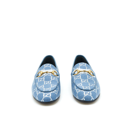 Gucci Size 36 Jordanian GG Canvas Loafer Blue
