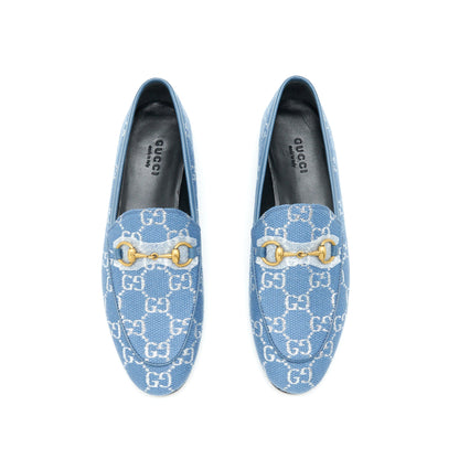 Gucci Size 36 Jordanian GG Canvas Loafer Blue