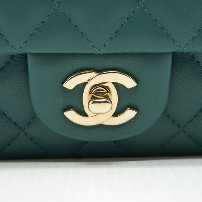 Chanel 21A Mini Rectangular Flap Bag Lambskin Light green L