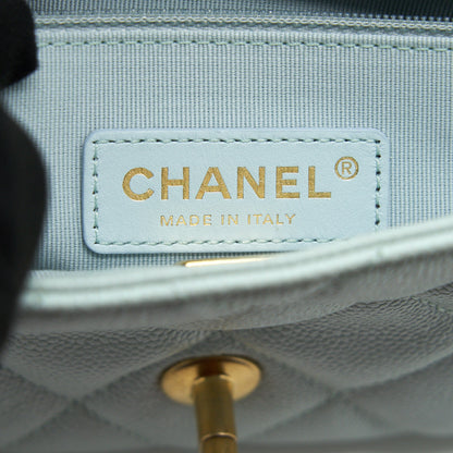 Chanel 21K My Perfect Mini Flap Bag Caviar Iridescent Pastel Green