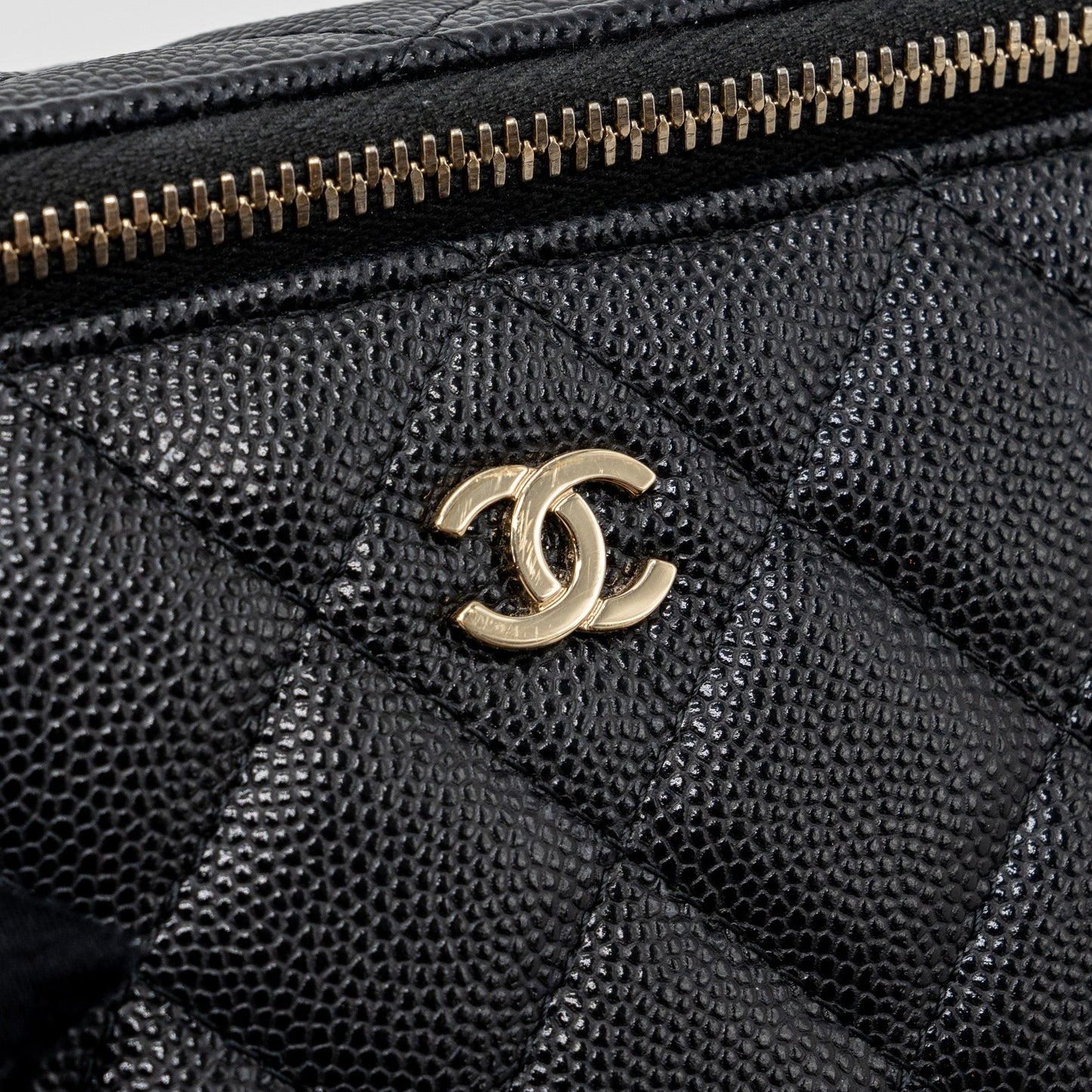 Chanel Long Vanity Case Caviar Black L