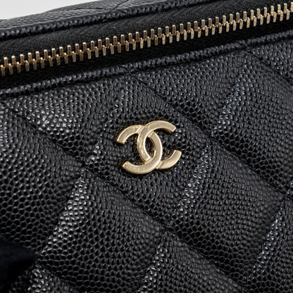 Chanel Long Vanity Case Caviar Black L