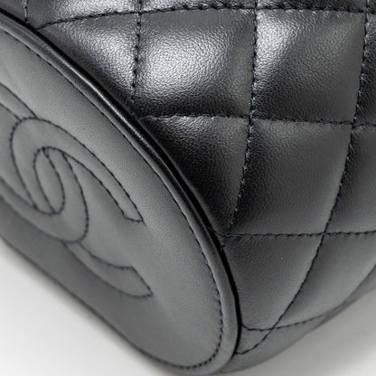 CHANEL Afternoon Tea Top Handle Vanity Case With Chain Lambskin Black  (Microchip)