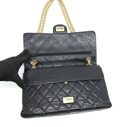 CHANEL 2.55 226 Reissue Flap Bag Aged Calfskin in Black