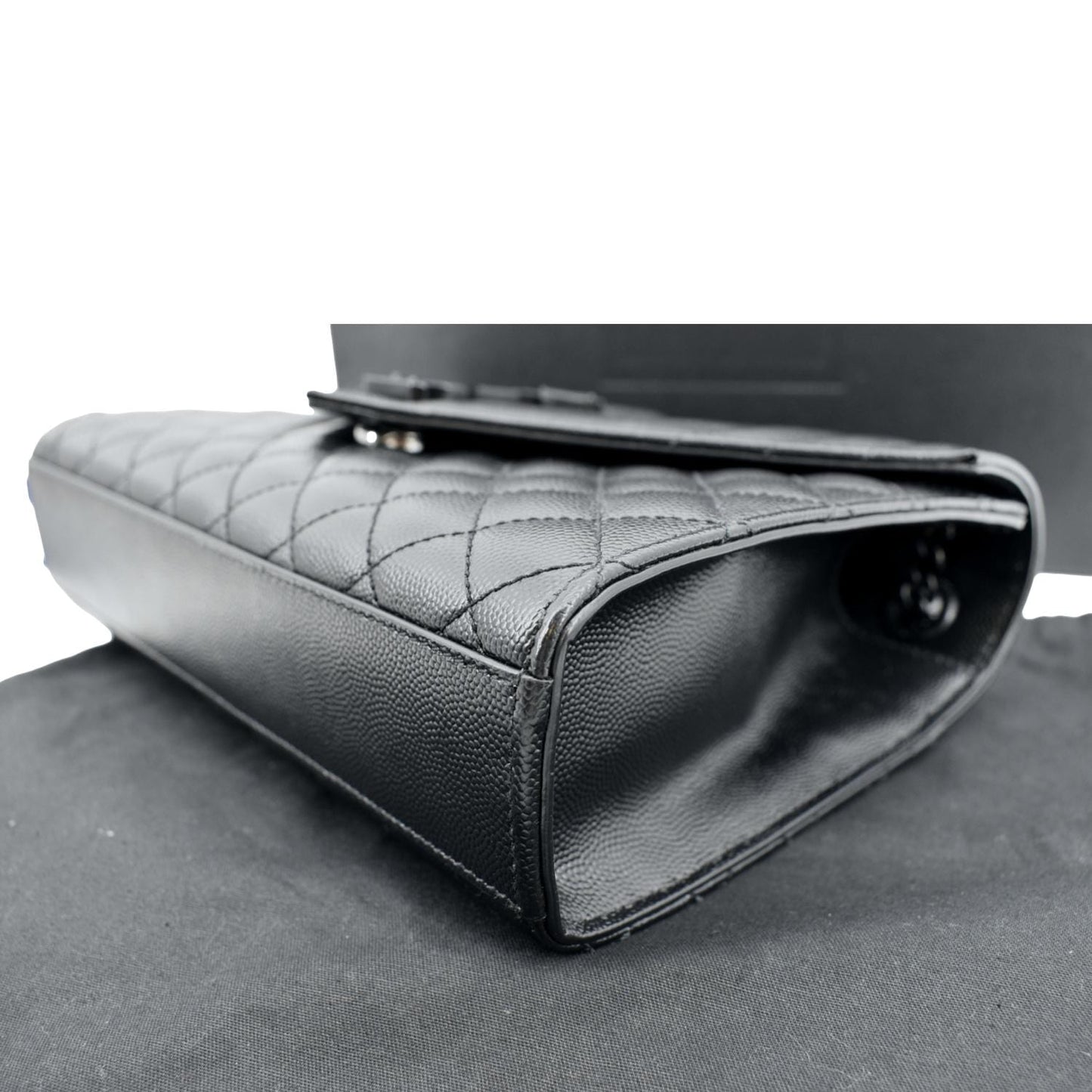 YVES SAINT LAURENT Small Envelope Matelassé Leather Shoulder Bag Black