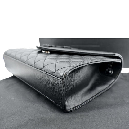 YVES SAINT LAURENT Small Envelope Matelassé Leather Shoulder Bag Black