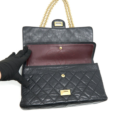 CHANEL 2.55 226 Reissue Flap Bag Aged Calfskin in Black